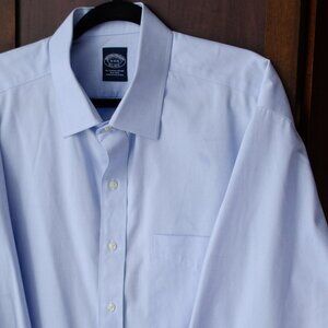 Brooks Brothers Supima Cotton Dress Shirt 18 34/35 Light Blue Non-Iron